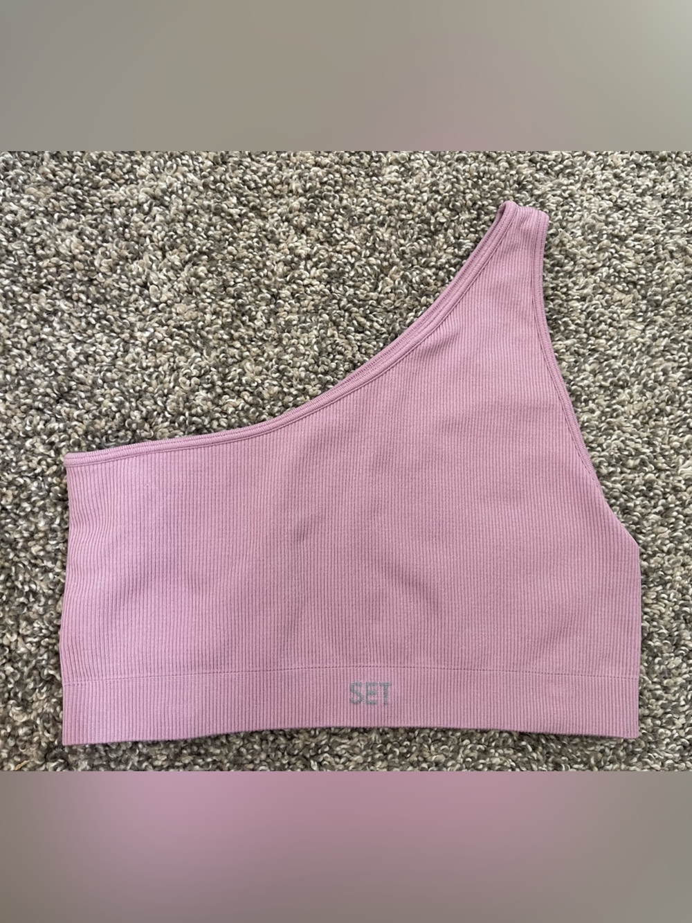 Women’s Set Active Sculptflex Ribbed One Shoulder Bra Light Purple Size M/L